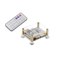 Amplificador de &aacute;udio de placa Bluetooth com cart&atilde;o USB TF com microfone + carca&ccedil;a + controle remoto sem...