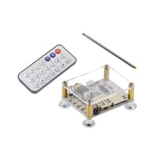 Placa amplificadora de &aacute;udio bluetooth com cart&atilde;o tf usb com microfone + concha + antena + controle remoto...