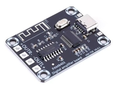 Placa amplificadora XH-A155 mini PAM8403 5 W + 5 W USB-C - Imagem 1