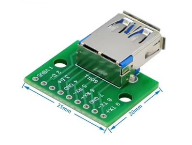 M&oacute;dulo Cabe&ccedil;alho f&ecirc;mea USB 3.0 para DIP horizontal - Imagem 1