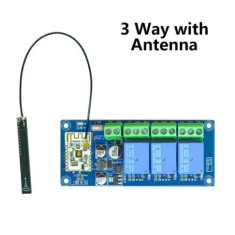 M&oacute;dulo Interruptor de controle remoto WiFi DC7-24 V Bluetooth de rel&eacute; sem fio de modo duplo de 3 vias com...