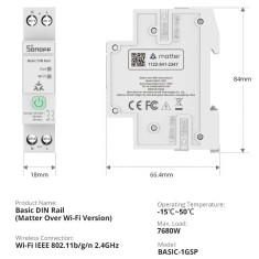 SONOFF BASIC-1GSP Baisc DIN Rail Matter sobre vers&atilde;o WIFI