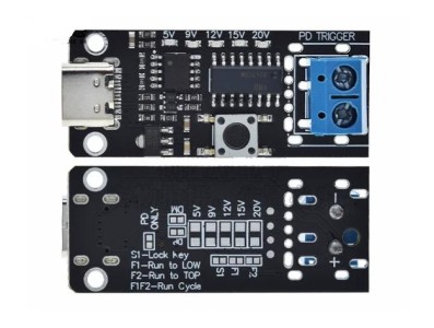 M&oacute;dulo 100 W 5 A USB-C de placa de gatilho de carga r&aacute;pida PD/QC Sa&iacute;da de terminal de placa chamariz - Imagem 1