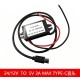 Conversor de energia 24 V/12 V a 5 V 3 A DC-DC redutor de tens&atilde;o m&oacute;dulo USB-C reto - Thumb 1