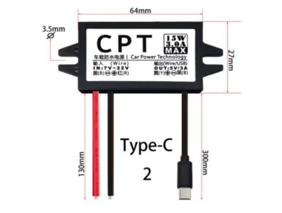 Conversor DC-DC redutor de tens&atilde;o Buck 12 V a 5 V 3 A 15 W Tipo-C - Imagem 1