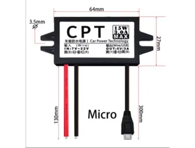 Conversor DC-DC redutor de tens&atilde;o Buck 12 V para 5 V 3 A 15 W micro - Imagem 1