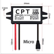 Conversor DC-DC redutor de tens&atilde;o Buck 12 V para 5 V 3 A 15 W micro