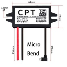 Conversor DC-DC redutor de tens&atilde;o Buck 12 V a 5 V 3 A 15 W Bend-micro