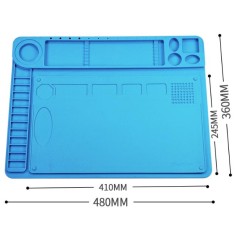 TE-601 Bancada de reparo de eletr&ocirc;nicos para celular, almofada de isolamento t&eacute;rmico de silicone...