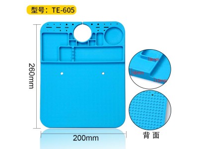 TE-605 Bancada de reparo eletr&ocirc;nico de telefone celular, almofada de isolamento t&eacute;rmico de silicone... - Imagem 1