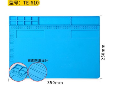 TE-610 Bancada de reparo de eletr&ocirc;nicos para celular, almofada de isolamento t&eacute;rmico de silicone... - Imagem 1