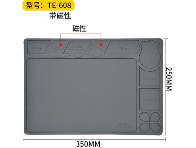 Almofada de isolamento t&eacute;rmico de silicone resistente a altas temperaturas com magn&eacute;tico 35*25 cm cinza... - Imagem 1