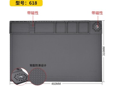 Almofada de isolamento t&eacute;rmico de silicone resistente a altas temperaturas com magn&eacute;tico 46*31 cm cinza... - Imagem 1