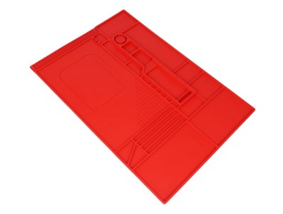 Almofada vermelha da isola&ccedil;&atilde;o t&eacute;rmica do silicone da bancada do reparo da eletr&ocirc;nica do telefone m&oacute;vel... - Imagem 1