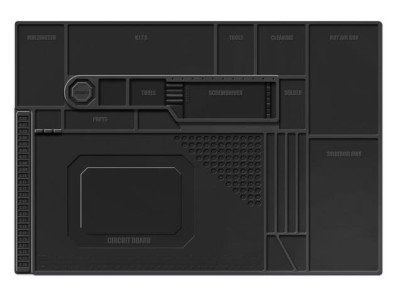 Preto TE-702 Bancada de reparo eletr&ocirc;nico de telefone celular Almofada de isolamento t&eacute;rmico de silicone... - Imagem 1