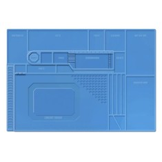 Azul TE-702 Bancada de reparo eletr&ocirc;nico de telefone celular, almofada de isolamento t&eacute;rmico de silicone...