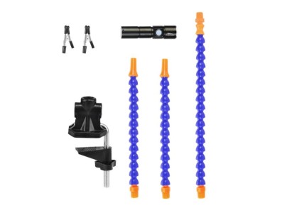 Bra&ccedil;os flex&iacute;veis de soldagem PCB multifuncional azul (3 furos 3 bra&ccedil;os + tocha el&eacute;trica) - Imagem 1