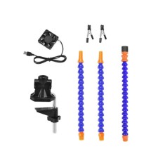 Bra&ccedil;os flex&iacute;veis de soldagem PCB multifuncional azul (3 furos 3 bra&ccedil;os + ventilador)