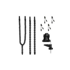 Bra&ccedil;os flex&iacute;veis de soldagem PCB multifuncional preto (3 furos 4 bra&ccedil;os)