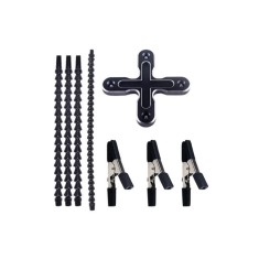 Bra&ccedil;os flex&iacute;veis de soldagem PCB multifuncional preto (4 furos 4 bra&ccedil;os)