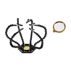 Bra&ccedil;os flex&iacute;veis de soldagem PCB multifuncional preto (6 furos 6 bra&ccedil;os + lupa)