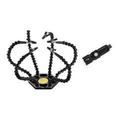 Bra&ccedil;os flex&iacute;veis de soldagem PCB multifuncional preto (6 furos 6 bra&ccedil;os + tocha el&eacute;trica)