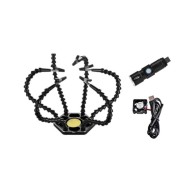 Bra&ccedil;os flex&iacute;veis de soldagem PCB multifuncional preto (6 furos 6 bra&ccedil;os + tocha el&eacute;trica + ventilador)
