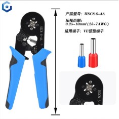 Alicate De Crimpagem terminal Tubular HSC8 6-4 A Azul+Preto
