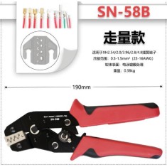 Alicate de crimpagem SN-58B para terminais XH2.54 Dupont2.54 vermelho + preto