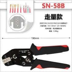 Alicate de crimpagem SN-58B para terminais XH2.54 Dupont2.54 preto + vermelho