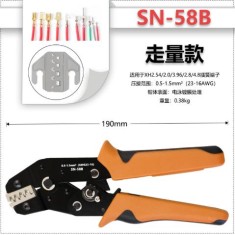 Alicate de crimpagem SN-58B para terminais XH2.54 Dupont2.54 laranja + preto