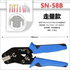 Alicate de crimpagem SN-58B para terminais XH2.54 Dupont2.54 Azul + Preto