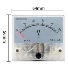 Volt&iacute;metro 85C1-V DC Ponteiro Mete 0-50 V Tamanho: 64*56 mm