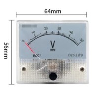 Volt&iacute;metro 85C1-V DC Ponteiro Mete 0-50 V Tamanho: 64*56 mm