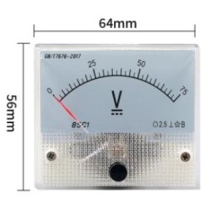 Volt&iacute;metro 85C1-V DC Ponteiro Mete 0-75 V Tamanho: 64*56 mm