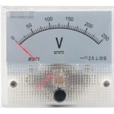 Volt&iacute;metro 85C1-V DC Ponteiro Mete 0-250 V Tamanho: 64*56 mm