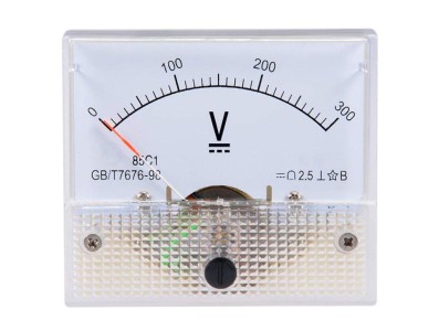 Volt&iacute;metro 85C1-V DC Ponteiro Mete 0-300 V Tamanho: 64*56 mm - Imagem 1