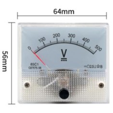 Volt&iacute;metro 85C1-V DC Ponteiro Mete 0-500 V Tamanho: 64*56 mm