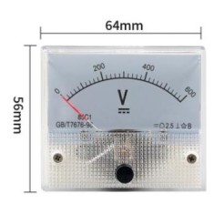 Volt&iacute;metro 85C1-V DC Ponteiro Mete 0-600 V Tamanho: 64*56 mm