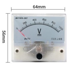 Volt&iacute;metro 85C1-V DC Ponteiro Mete 0-1000 V Tamanho: 64*56 mm