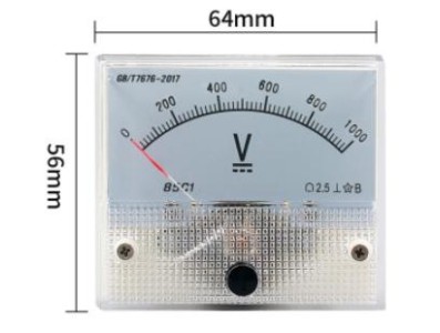 Volt&iacute;metro 85C1-V DC Ponteiro Mete 0-1000 V Tamanho: 64*56 mm - Imagem 1