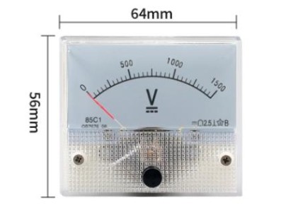 Volt&iacute;metro 85C1-V DC Ponteiro Mete 0-1500 V Tamanho: 64*56 mm - Imagem 1