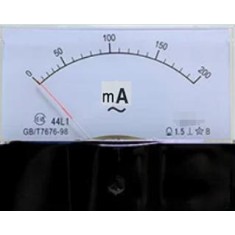 Amper&iacute;metro AC 44L1-mA Painel Anal&oacute;gico Ponteiro Amper&iacute;metro Direto 500mA Tamanho: 100 mm x 80 mm