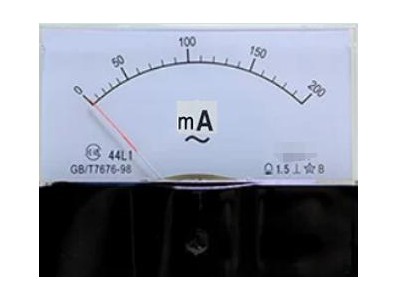 Amper&iacute;metro AC 44L1-mA Painel Anal&oacute;gico Ponteiro Amper&iacute;metro Direto 500mA Tamanho: 100 mm x 80 mm - Imagem 1