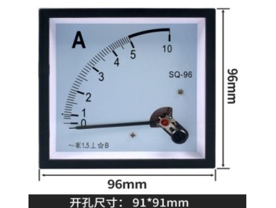 Medidor SQ-96 AC Amper&iacute;metro Ponteiro Direto 5 A Tamanho: 96*96 mm - Imagem 1