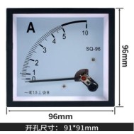 Medidor SQ-96 AC Amper&iacute;metro Ponteiro Direto 5 A Tamanho: 96*96 mm
