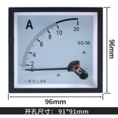 Medidor SQ-96 AC Amper&iacute;metro Ponteiro Direto 10 A Tamanho: 96*96 mm