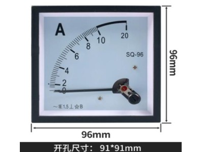 Medidor SQ-96 AC Amper&iacute;metro Ponteiro Direto 10 A Tamanho: 96*96 mm - Imagem 1