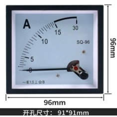 Medidor SQ-96 AC Amper&iacute;metro Ponteiro Direto 15 A Tamanho: 96*96 mm