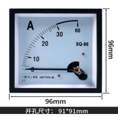 Medidor SQ-96 AC Amper&iacute;metro Ponteiro Direto 30 A Tamanho: 96*96 mm